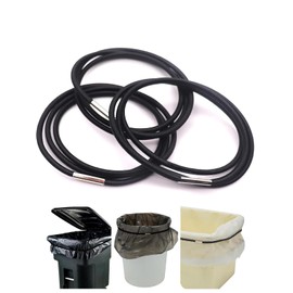 Garbage Can Bands Fits 13 to 30 Gallon Trash Cans, 3 Pack Durable Trash Can Bag Holder Bands with Strong Elasticity, Homewares Litter Box Bands Good for Home Office School, Trash Can Bands Set, Black