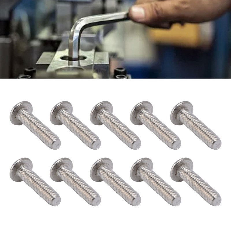 100Pcs Button Head Socket Caps Screws M4 Galvanized Steel for