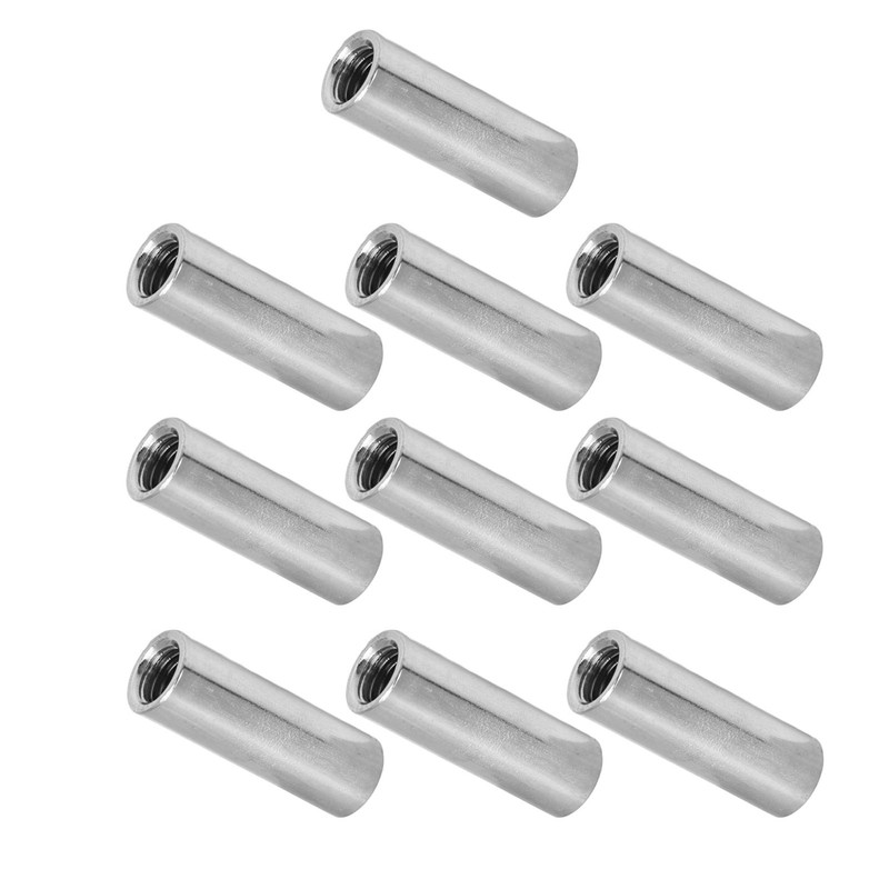10Pcs Coupling Nut Female Thread Round Rod Connector 304 Stainless