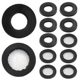 Murtenze 6PCS Shower Filter Gasket with Wire Mesh + 6PCS Rubber Washer 3/4" for 1/2 Fixed Shower Head/Handheld Shower Hose Connector (12Pack)