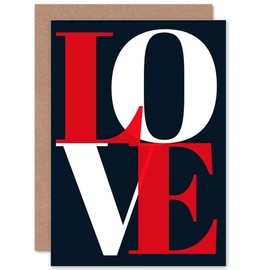 VALENTINES CARD - QUOTE TYPOGRAPHY LOVE LETTERS SIMPLE STYLISH RED