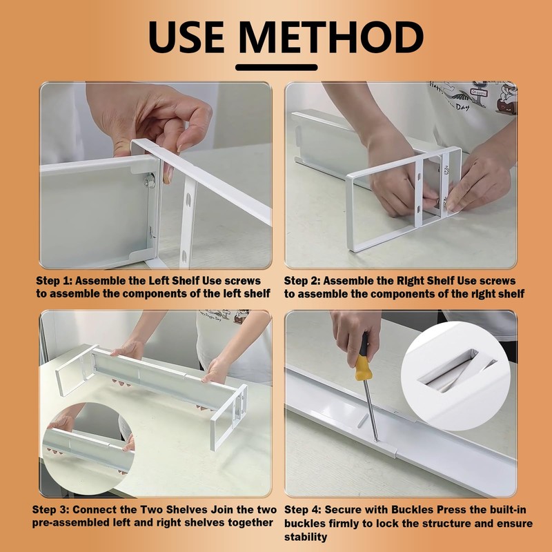 Stuzos Retractable Over The Sink Shelf - Carbon Steel Window