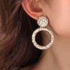 Gold Plated Round Hammered Dangle Earrings for Women,Exaggerated Silver Geometric