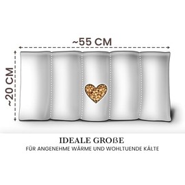 Amilian Kirschkernkissen mit Kirschkerne - Wärmekissen - Körnerkissen Mikrowelle - Kirschkernkissen Nacken Schulter - Körnerkissen groß - Kirschkernkissen Mikrowelle 55x20 cm - Monstera Grau