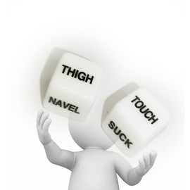 4 pcs English Fun White Couple dice,Acrylic.