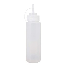 1 Piece Plastic Squeeze Bottle Plastic Squeeze Condiment Bottle Ketchup BBQ Sauce Dispensing Bottle with Twist On Cap Lids for Sauce Ketchup Craft Paint(12 Oz, White)