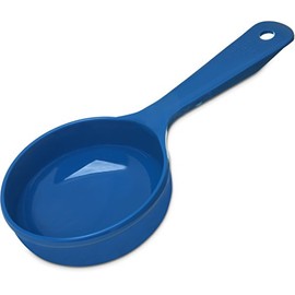 Carlisle 493114 Solid Short Handle Portion Control Spoon, 8 oz, Blue