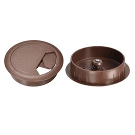 sourcing map Cable Hole Cover, 2-3/8" Plastic Desk Wire Cord Cable Grommets Hole Cover for Office PC Desk Cable Cord Organizer, 10Pcs Brown