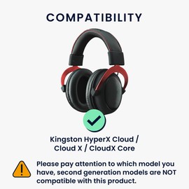 kwmobile Replacement Headphones Microphone Compatible with Kingston HyperX Cloud/Cloud X/CloudX Core Headset - Gaming Headphones Microphone with 3.5 mm Jack - Black