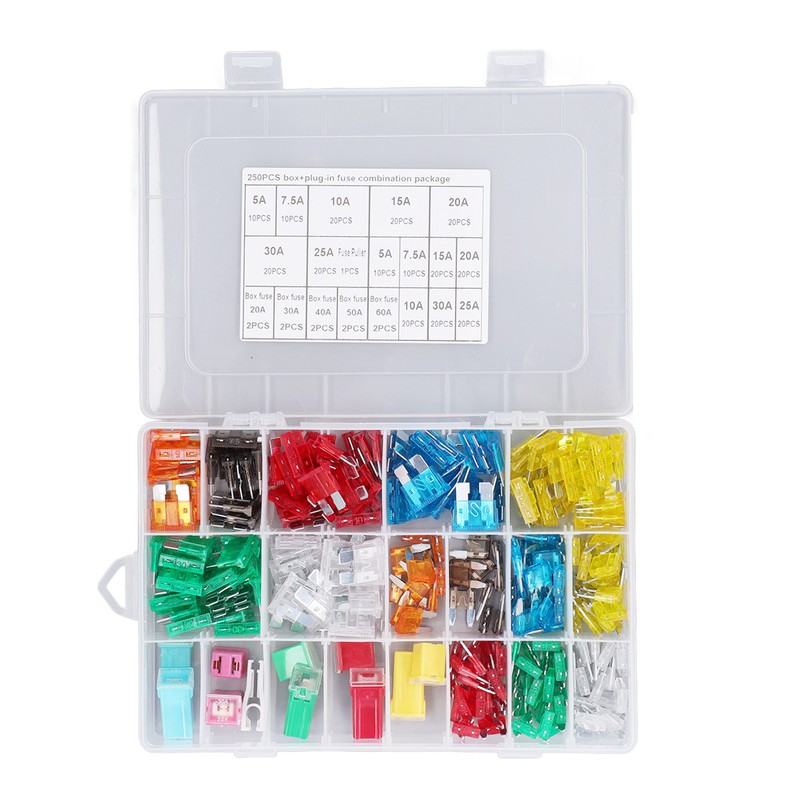 250 Pieces Automotive Fuses High Frequency Blade and Box Shape