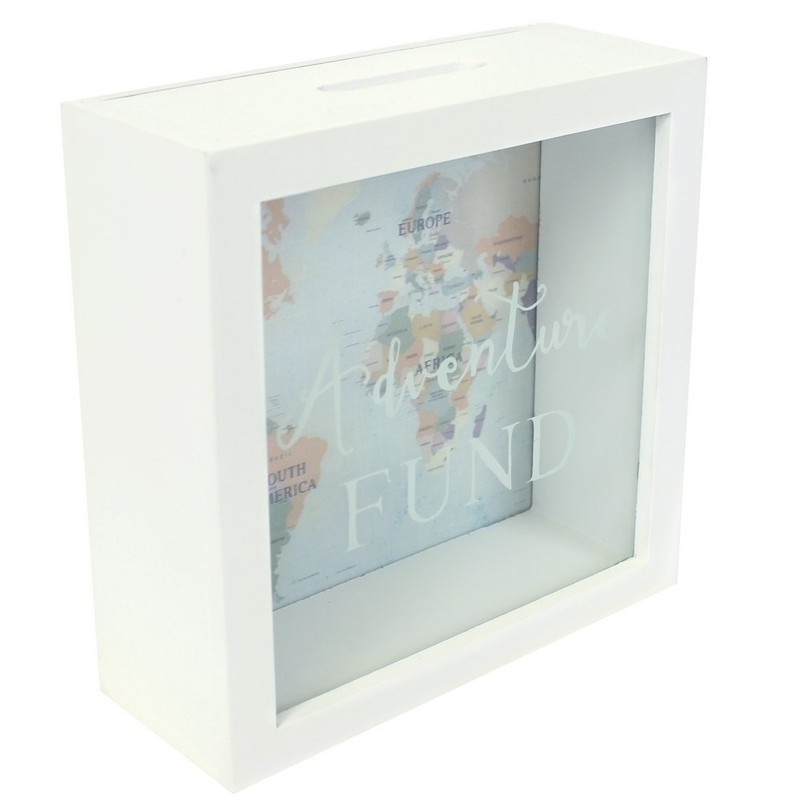 Jones Home and Gift Adventures Fund Frame Money Box, White