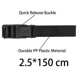 6 Pack Luggage Nylon Straps with Quick Release Buckle Utility Straps for Travel Packing Outdoor Sports 2.5*150cm Black