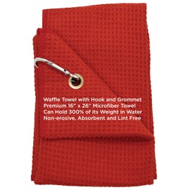 Zero Friction Premium Microfiber Golf Towel, Red