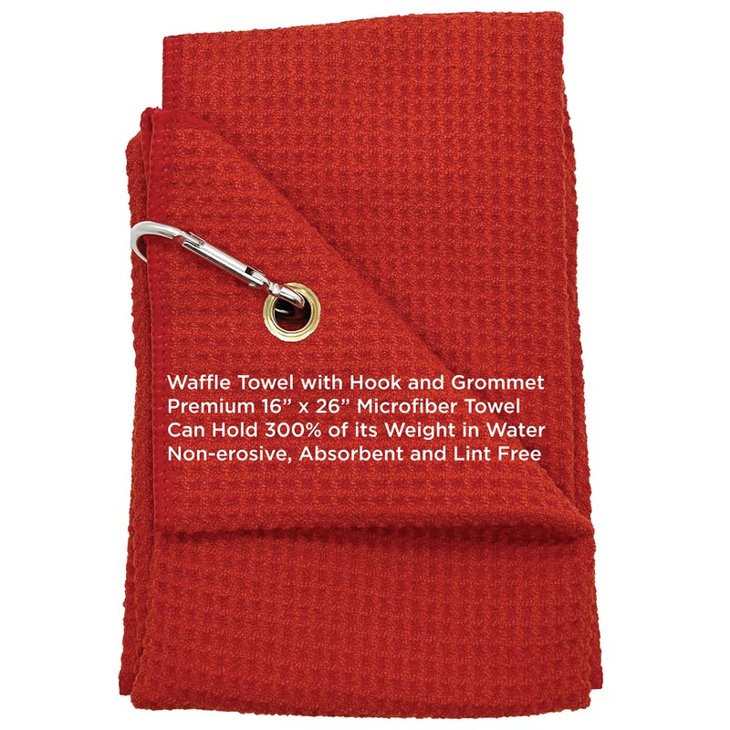 Zero Friction Premium Microfiber Golf Towel, Red