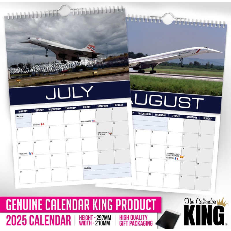 The Calendar King // Concorde - A4 Size 2025 Wall
