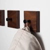 WOODS Square Wooden Coat Hooks, Handmade in Bavaria, Individually or