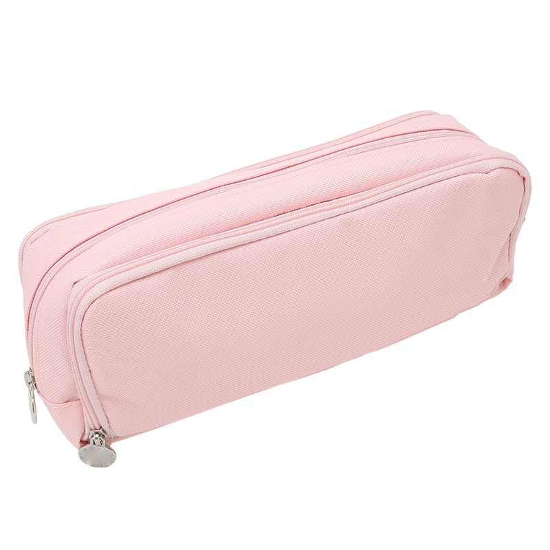 Pen Pencil Case 3 Compartments Canvas Portable Large Capacity Pencil