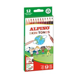 Alpino - 12 Skin Colour Pencils | Limitless Design of Skin Tones | Lead Resistant | Colouring Pencils Case | Colouring Pencils for Children | Support for Variety