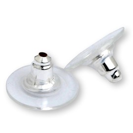 100pcs Stud Earring Back Stopper Silver Plated