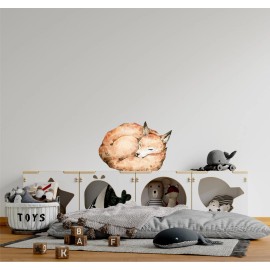 DecalBaby Whimsical Fox Fabric Wall Decal Woodland Forest Animal Wildlife Nursery Decor - 24 inch: 17" Tall x 24" Wide