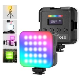 NEEWER Magnetic RGB Video Light, 2 Pack 360° Full Color RGB61 LED Camera Light with 3 Cold Shoe Mounts/CRI 97+/20 Scene Modes/2500K-8500K/2000mAh Rechargeable Portable Photography Selfie Lighting