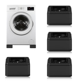 Torytoe Vibration Damper Washing Machine, Pack of 4 Universal Vibration Damper Washing Machine Feet with Rubber Mat, Non-Slip Mat for Washing Machines, Dryers and Furniture
