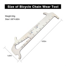 PLAXCON Bicycle Chain Wear Tool for Accurate Maintenance Indicator Chain Checker Tool Measuring Ruler