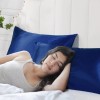 phyrec Navy Satin Pillowcase Set of 2 Queen Size Silky