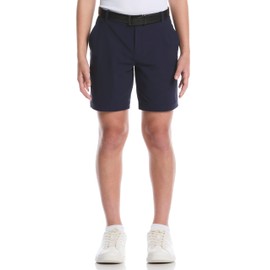 PGA TOUR Boys' 7" Flat Front Performance Pull-On Golf Shorts with Active Waistband, Moisture Wicking, Sun Protection, Peacoat, 8-10 Years