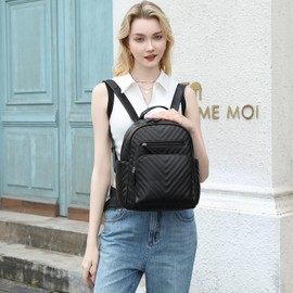 Miss Lulu Women Backpack Mini Backpacks Daypack PU Leather Lightweight Crossbody Bags Travel Small Shoulder Bags Handbag Girls Anti-Theft Waterproof for Ladies Girls Teenager