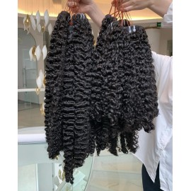 Wholesale Double Weft Single Drawn Raw Human Hair Extensions Vietnamese Burmese Curly Bundles Cambodian Wave Vendorcolor: 1pcs bundle Burmese curly, Stretched Length: 12 Inches