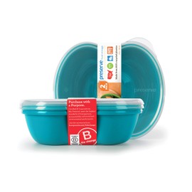 Preserve Food Storage Container, Set of 2, Aqua Blue