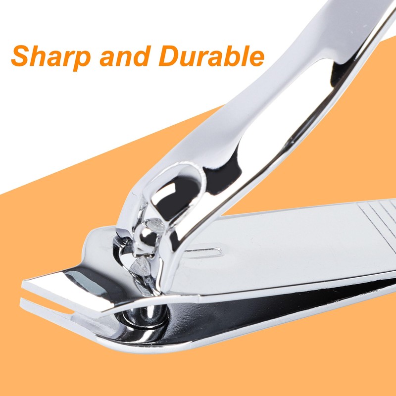 Sourcingmap Sharp Nail Clippers, Stainless Steel Slanted Edge Toenail Cutter