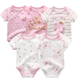 Tone Short-Sleeved Bodysuits for Newborns Baby Boys and Girls 0-3 m/3-6 m/6-9 m/9-12 m Cotton, Bunny cute baby girl bodysuit