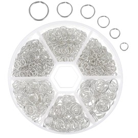 MAEXUS Pack of 970 Jump Rings Split Rings for Jewellery 4 mm ~ 10 mm Jump Rings Jewellery Making Findings Accessories Jump Rings Chainmail Rings Ring Eyelets for Sensitive Jewellery (Black)