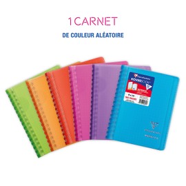 Clairefontaine 321601C Koverbook, 9 x 14 cm, squared, 50 sheets, with spiral binding, 1 piece, assorted colours