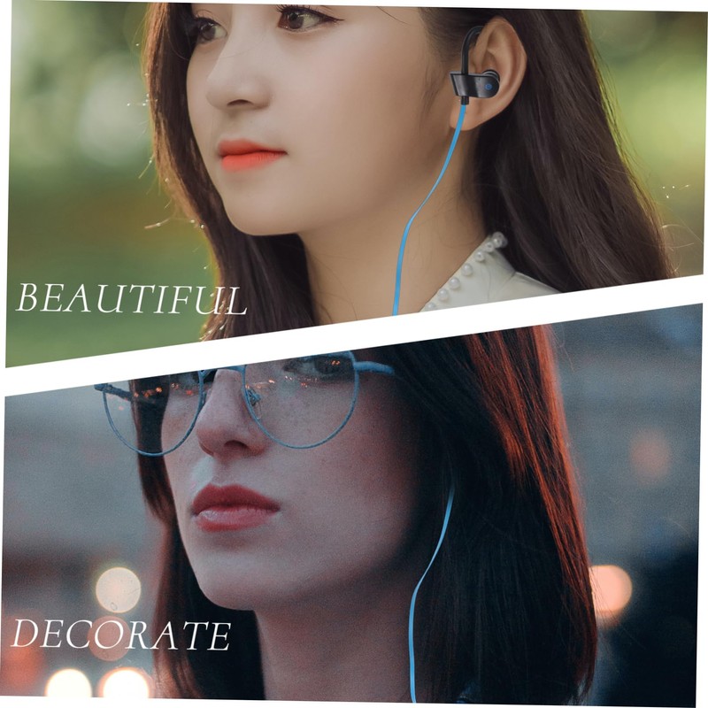 LALAFINA Ear Hook Earphone with Microphone Stereo Headset Black and