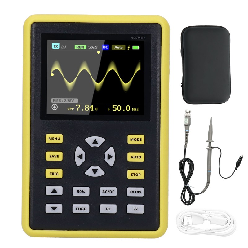 Digital Oscilloscope Handheld IPS LCD Display Screen 2.4inch 100MHz 500MS/s