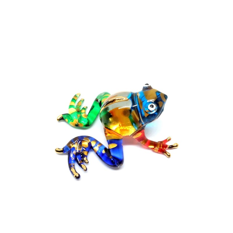 Handmade Frog Art Glass Blown Reptiles Animal Figurine