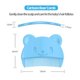 SGERUFZ Baby Bath Brush, Nipple Scalp Removal Brush, Soft Brush, Scalp Massage Brush, Comb, for Newborns, Pack