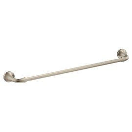 Moen YB2818BN Eva Collection Transitional 18-Inch Wall-Mounted Single-Towel Bar, Hand Towel Storage Rod in Brushed Nickel for Bathroom