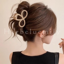 Herbeluemily Hair Clip, Hair Claw, Dakar, Hair Claw, Hairpin, Hair Ornament, Clover, Matte Beige