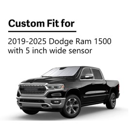Automost 2019-2025 Car Windshield Sun Shade for 2019 2020 2021 2022 2023 2024 2025 Dodge RAM 1500 Automotive Front Window Sunscreen Sunshade