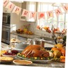 Ciieeo 1pc Happy Fall Maple Themed Banner Pre-assembled Thanksgiving Decorations