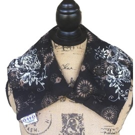 10 Chamber Herbal Pack Shoulder, Neck, Hot Cold Pack, Heat Wrap, LARGE, Organic, FlaxSeed, Microwave Therapy,Black White Floral