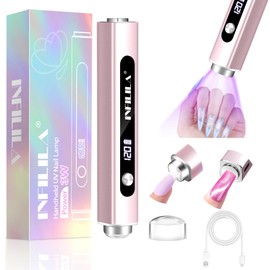 NXJ INFILILA Multi-Functional Handheld UV Light for Gel Nails with Cat Eye Magnet - Portable Flash Cure Nail Lamp for French Manicures, Detail Work, Type-C Cordless for Travel & Home Use(Pink)