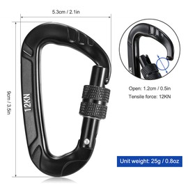 4pcs 12KN Twist Locking Carabiner Snag Free Carabiner Pet Collar Clip Lightweight Hammock Swing Clip Equipment