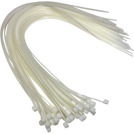 White Plastic Cable Ties Long and Wide Extra Large Zip Ties wrap Extra Heavy Duty Cable Ties 9.0mmx550mm, 100 Pieces (9.0x550mm, White)