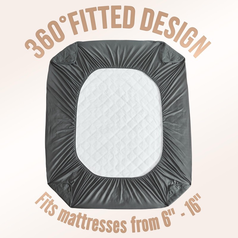 Downstoria Waterproof Mattress Protector, Queen Size Mattress Pad, Soft Breathable