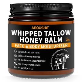 ABOUSHE Beef Tallow for Skin - Organic Grass-Fed Whipped 4.2 Fl Oz (Pack of 1)